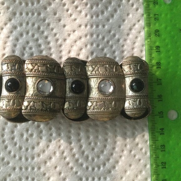 Women's Vintage bracelet elastic stretching metal chunk - Picture 4 of 5